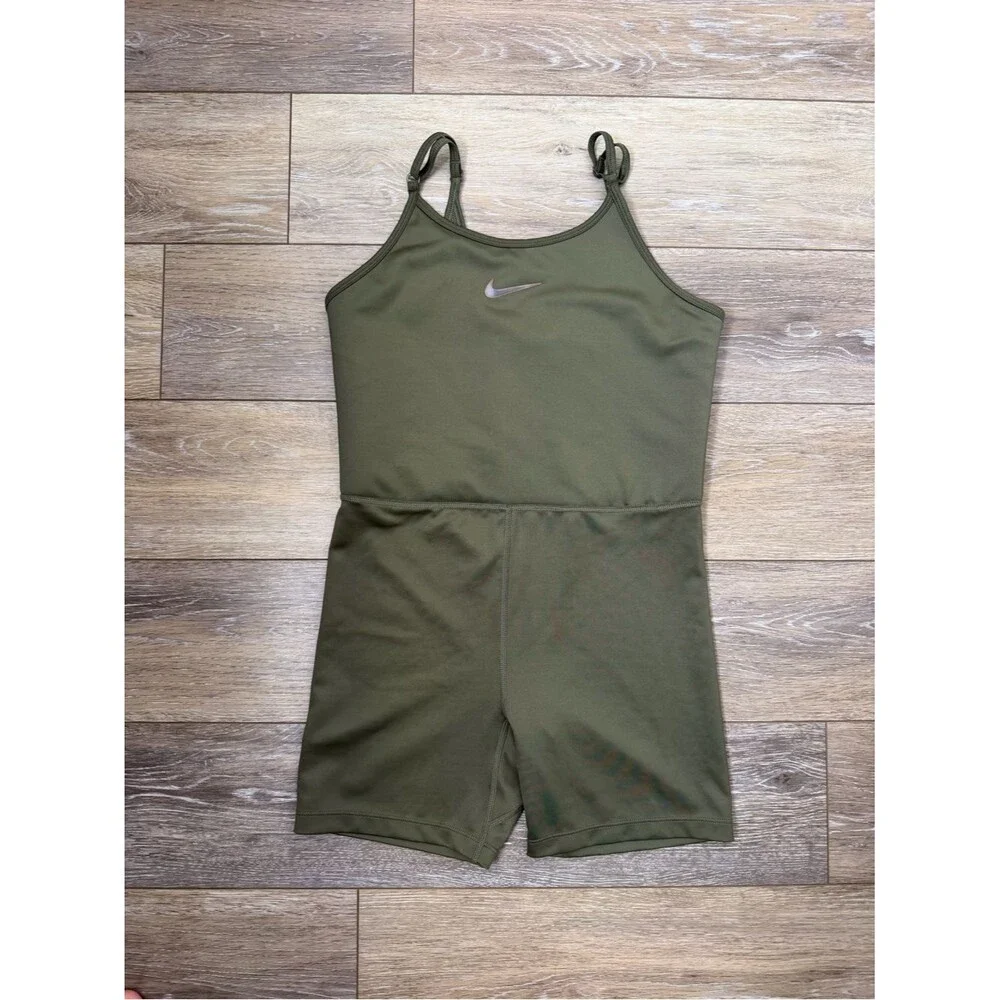 Nike Girls' Olive Green Athletic Romper Sz XL
